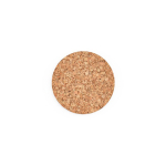 Set of round natural cork coasters made in Europe natural colour second front view