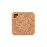 Set of round natural cork coasters made in Europe natural colour front view