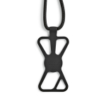 Adjustable nylon lanyard up to 150 cm for carrying your phone black colour rear view