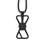 Adjustable nylon lanyard up to 150 cm for carrying your phone black colour front view