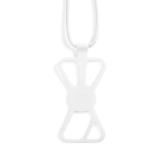 Adjustable nylon lanyard up to 150 cm for carrying your phone white colour rear view