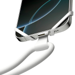 Adjustable nylon lanyard up to 150 cm for carrying your phone white colour detail view