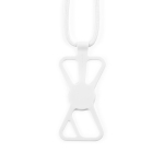 Adjustable nylon lanyard up to 150 cm for carrying your phone white colour front view
