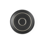 Ceramic dinner plate with matte finish made in Europe black colour rear view