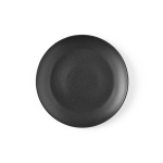 Ceramic dinner plate with matte finish made in Europe black colour front view