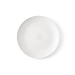 Ceramic dinner plate with matte finish made in Europe white colour front view