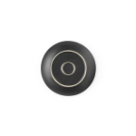 Ceramic dessert plate with a matte finish made in Europe black colour rear view