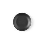 Ceramic dessert plate with a matte finish made in Europe black colour front view