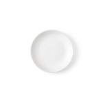 Ceramic dessert plate with a matte finish made in Europe white colour front view