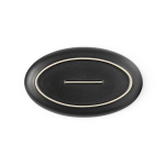 Matte ceramic tray for serving food, made in Europe black colour rear view