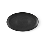 Matte ceramic tray for serving food, made in Europe black colour front view