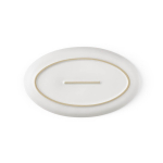 Matte ceramic tray for serving food, made in Europe white colour rear view
