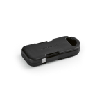 Ultracompact recycled plastic keyring power bank 1,000mAh black colour second view