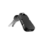 Ultracompact recycled plastic keyring power bank 1,000mAh black colour fourth view