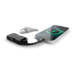 Ultracompact recycled plastic keyring power bank 1,000mAh black colour fifth view