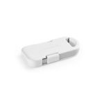 Ultracompact recycled plastic keyring power bank 1,000mAh white colour second view
