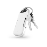 Ultracompact recycled plastic keyring power bank 1,000mAh white colour third view
