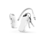 Ultracompact recycled plastic keyring power bank 1,000mAh white colour fourth view