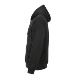 Unisex organic cotton hoodie 300 g/m² black colour third view