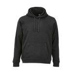 Unisex organic cotton hoodie 300 g/m² black colour front view