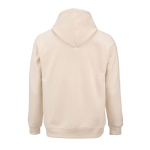 Unisex organic cotton hoodie 300 g/m² beige colour rear view