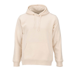 Unisex organic cotton hoodie 300 g/m² beige colour front view