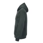 Unisex organic cotton hoodie 300 g/m² dark green colour third view