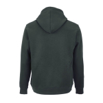 Unisex organic cotton hoodie 300 g/m² dark green colour rear view