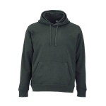 Unisex organic cotton hoodie 300 g/m² dark green colour front view