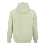 Unisex organic cotton hoodie 300 g/m² pastel green colour rear view