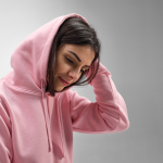 Women’s organic cotton hoodie 300gsm Bondi pink colour ambient view