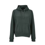 Women’s organic cotton hoodie 300gsm Bondi dark green colour front view