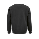 Unisex organic cotton brushed fleece sweatshirt 300g/m² Waikiki black colour rear view