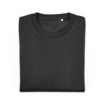 Unisex organic cotton brushed fleece sweatshirt 300g/m² Waikiki black colour second front view
