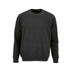 Unisex organic cotton brushed fleece sweatshirt 300g/m² Waikiki black colour front view