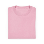 Unisex organic cotton brushed fleece sweatshirt 300g/m² Waikiki pink colour second front view