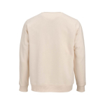 Unisex organic cotton brushed fleece sweatshirt 300g/m² Waikiki beige colour rear view