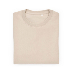 Unisex organic cotton brushed fleece sweatshirt 300g/m² Waikiki beige colour second front view