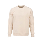 Unisex organic cotton brushed fleece sweatshirt 300g/m² Waikiki beige colour front view