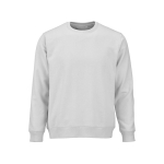 Unisex organic cotton brushed fleece sweatshirt 300g/m² Waikiki light grey colour front view