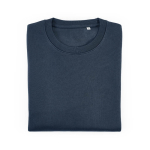 Unisex organic cotton brushed fleece sweatshirt 300g/m² Waikiki navy-blue colour second front view