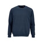 Unisex organic cotton brushed fleece sweatshirt 300g/m² Waikiki navy-blue colour front view