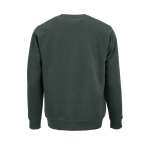 Unisex organic cotton brushed fleece sweatshirt 300g/m² Waikiki dark green colour rear view