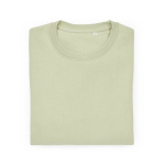 Unisex organic cotton brushed fleece sweatshirt 300g/m² Waikiki pastel green colour second front view