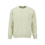 Unisex organic cotton brushed fleece sweatshirt 300g/m² Waikiki pastel green colour front view