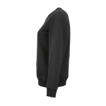 Women’s organic cotton crew neck sweatshirt 300g/m² Waikiki black colour third view