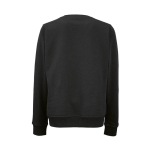 Women’s organic cotton crew neck sweatshirt 300g/m² Waikiki black colour rear view