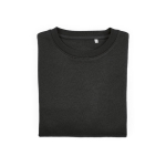 Women’s organic cotton crew neck sweatshirt 300g/m² Waikiki black colour second front view