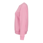 Women’s organic cotton crew neck sweatshirt 300g/m² Waikiki pink colour third view