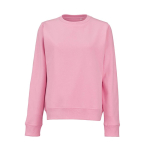 Women’s organic cotton crew neck sweatshirt 300g/m² Waikiki pink colour front view